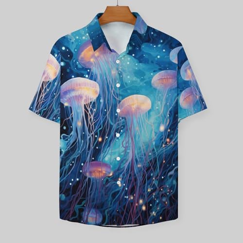 TiwBski Hawaiian Shirt for Men Button Down Beach Shirts Rabbit and Heart Patterns Fashion Short Sleeve2