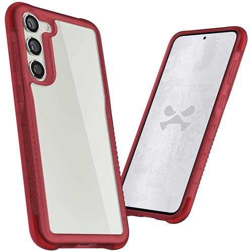 Image of Ghostek Covert Galaxy S23 Plus Clear Phone Case with Military Grade Shockproof Protection, Non-Slip Grip, Protective Silicone Cover Designed for 2023 Samsung Galaxy S23+ (6.6 inch) (Red)