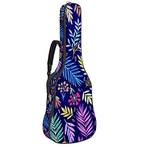 Housse de guitare acoustique 106 cm rembourrée motif fleurs exotiques pour basse et folk