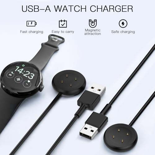 Cable de carga magnético de 1 m para Fitbit Sense 2 y Versa 3 2