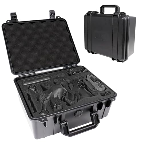 Shockproof Tool Case Waterproof Hard Case with DIY Customizable Foam Insert Portable Protective Case for Camera Drones Equipments Tools Test Instruments (28 x 24 x 13cm, Black)