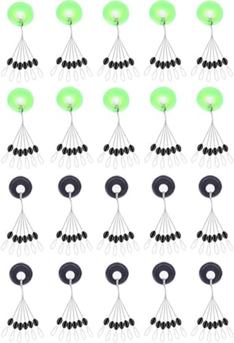 120 Pieces Fishing Bobber Beads Stopper Float Sinker Stops - Fishing Tackle Accessories for Line Number 0.4-2.0 Olive