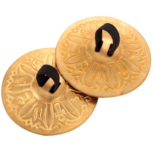 Abaodam 2pcs Pure Copper Finger Cymbals Cymbals Stage Performance Finger Zills