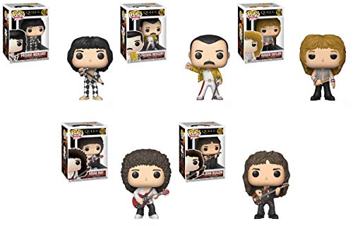 Pop Rocks: Queen - Freddie Mercury, Freddie Mercury (Wembley 1986), Roger Taylor, Brian May, John Deacon Vinyl Figures Set
