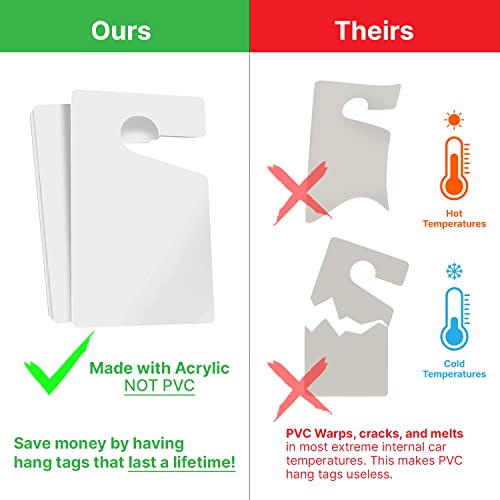 Mess Large Thick Parking Pass Hangtags - Parking Permit Hang Tag - Car Parking Tags For Parking Lot - Hanging Parking Permit - Permanent Or Temporary Car Tags For Rear View Mirror 3X5" (10) #TOP1