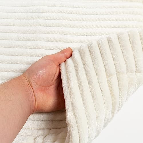 Wallace & Jones | Hundekissen mittelgroße Hunde waschbar, ca. 75 x 55 cm, Hunde Liegematte Cardi, Liegedecke M, Hundematte samtartiges Breitcordstoff, Farbe beige
