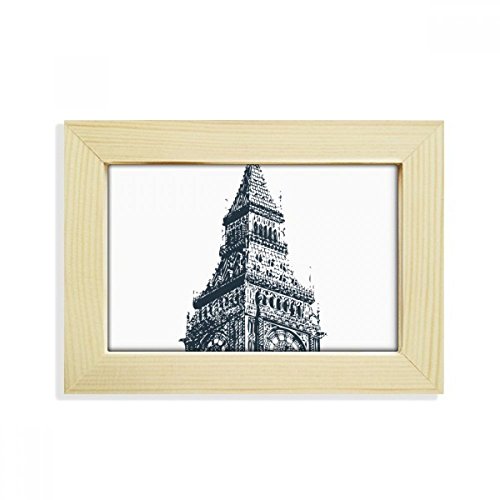 Boceto Landmark Tower en marco de madera para decorar tu escritorio 2
