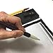 Japanese calligraphy set 9 parts, Shodo calligraphy pen (three brushes) and paper, inkstone and ink stick, non slip underlay, Paperweight, with clear case (Black edge/Clear case)
