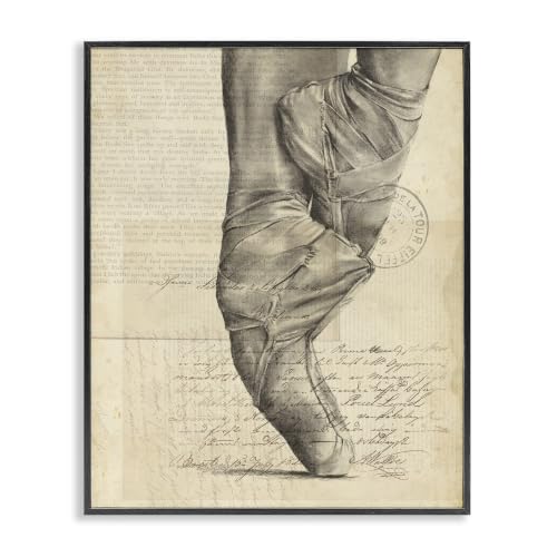 Ballerina Ballet Slippers Vintage, 16 x 20 Inch Framed Giclée Print