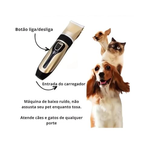Máquina De Tosa Pet Cachorros Gatos Animais Profissional Lâminas Precisas E Altura Ajustável Cuidado
