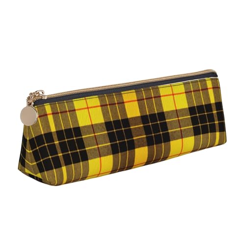 Plaid Stampa Semplice Triangolare Penna Caso Sacchetto di Immagazzinaggio per Forniture per Ufficio Cosmetici Articoli da One Size Art Deco giallo grigio bianco nero
