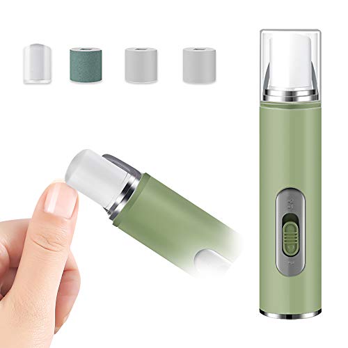 Electric Nail Buffer Drill Manicure Tools, Rechargeable Electric Nail Files Buffers Nail Buffer and Shine Kit, Easily Polish Fingernails for Shiny Naturally Looking Nails (Green)