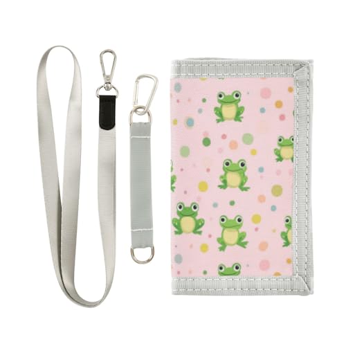 Wusikd Green Frogs Kids Wallet for Boys Girls Cute Toddler Trifold Wallet Novelty Wallet for Teens Women Men