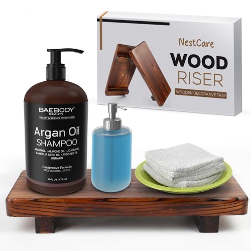 NestCare Wood Risers for Decor Display, Bathroom Counter Sink Decor (1 Pack)