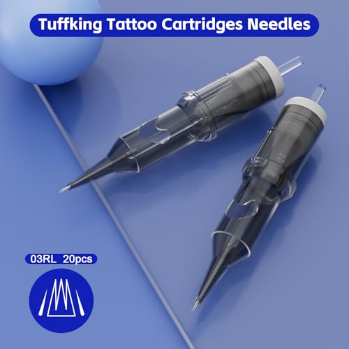 20pcs Tattoo Needle Cartridges, Professional Tattoo Gun Needles Cartridge for Artists Equipment Supplies, #12 Standard 3 Round Line for Tattooing, Makeup Supply for Tattoo Starter (3RL(20Pcs)) — view 2