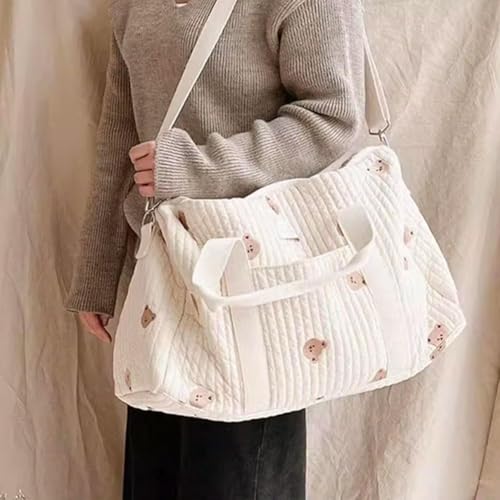 Travel Duffle Bag,Large Toiletry Personal Item Travel Carry On Bags,Quilted Travel Duffle Bag,Embroidered Nappy Organizer Cute Cartoon Messenger Bag,Gym Overnight Hospital Bag4