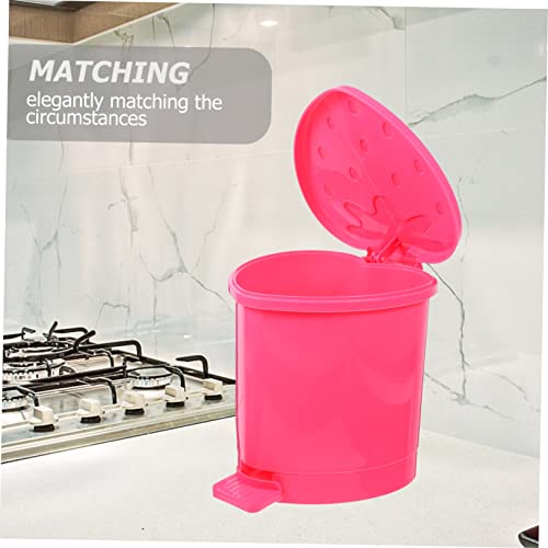 Mini caneca de basura para escritorio color rosa miniatura 3
