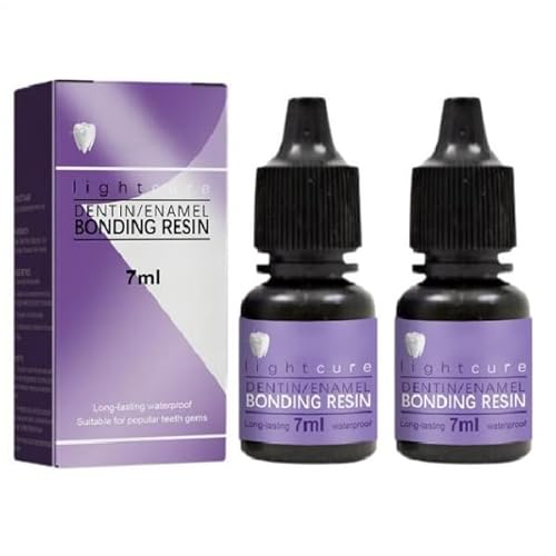 2 x Pegamento UV de 14 ml | Pegamento profesional para joyas dentales y diamantes de imitación | Decoración de dientes | Endurecimiento instantáneo | Adhesión a largo plazo | Ideal para fiestas