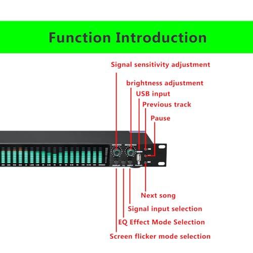 Buhelyc Audio Spectrum Analyzer RGB Audio Level Bar Display Analyzer Board 31 Bands Digital Equalizer Low/Mid/Treble Adjustment for Car, Studio, Home Entertainment miniatura 3