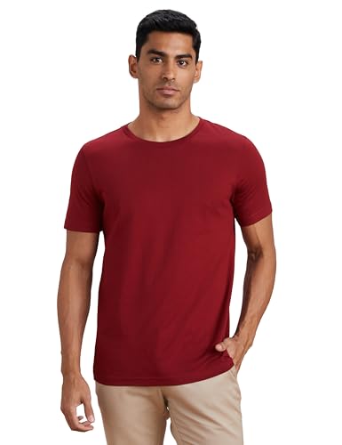 Image of Amazon Brand - Symbol Men's Solid Cotton T Shirt | Round Neck | Half Sleeve | Plain-Regular Fit (Available in Plus Sizes)