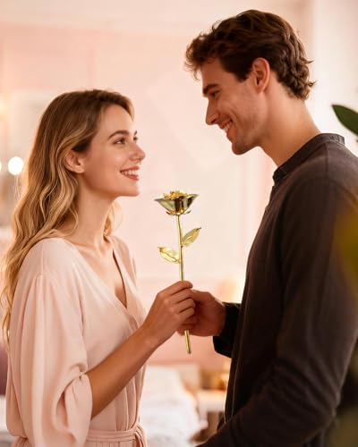 Image of WILDLOVE 24K Gold Dipped Rose, Preserved Real Gold Rose, Gifts for Women