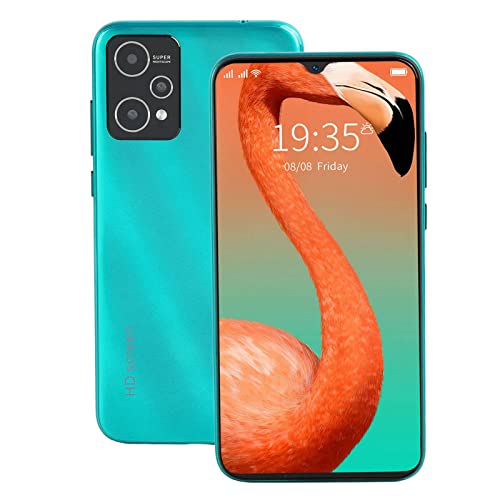 ASHATA Unlocked Android Cell Phone, 6 Inch HD Screen Face Unlock Smartphone Android 11, 4GB RAM 32GB ROM 6000mAh Battery Front 8MP Rear 16MP Green(UK)