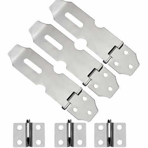 MACHSWON 3 Pcs Stainless Steel Padlock Hasp 2 inch Door Latch Padlock Catch for Door Window Cabinet Pet Cage Crate Fitting Accessories
