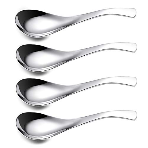 ERCENTURY Stainless Steel Spoon, Soup Spoon, Coffee Spoon, Desert Spoon, etc. Light Weight and Small Size Especially Suitable for Toddlers, Children, Espresso etc. (Set of 4)