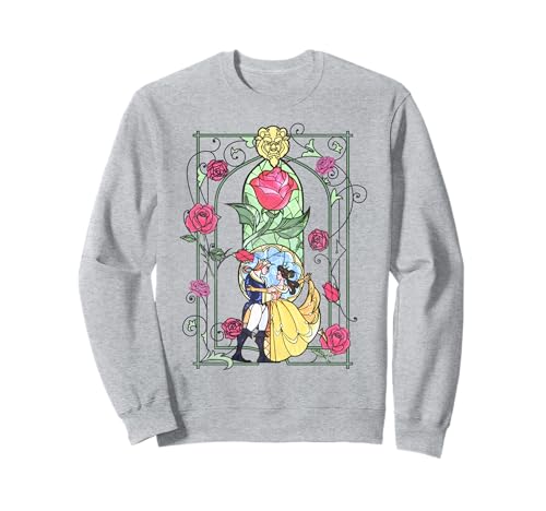 Disney Beauty And The Beast Belle And Bestia Stained Glass Sudadera