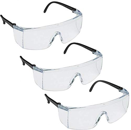 RPES 3M Safety Goggles for Eyes Protection Windproof Dustproof Resistant Transparentt Glasses Protective Working Eyewear -Pack of 3