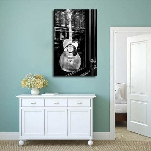 Impression sur toile musique noir et blanc tableau mural deco
