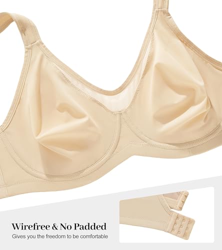 Image of Minimizer Bras for Women Full Coverage Womens T-Shirt Unlined Bra with Underwire for Heavy Breast