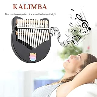 YuounsYuan Kalimba Instrument Kalimba Enfant Piano À Pouce en Acrylique Noir À 17 Touches avec Accessoires Assortis pour… – Image 3