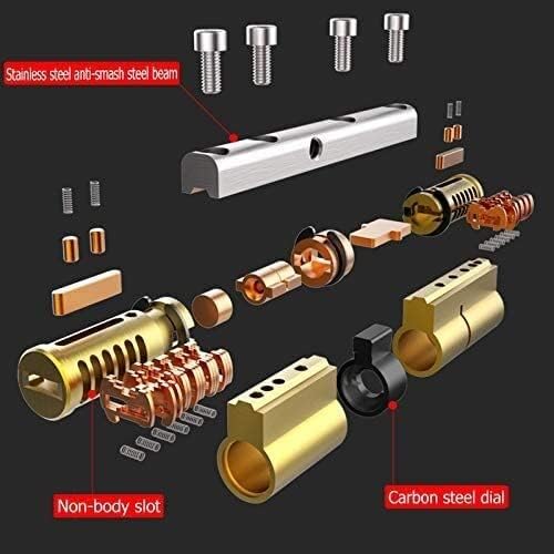 Door Barrel Lock with Key,High Security Thumb Turn Cylinder Lock,Door Barrel Lock,10 Keys Lock Replacement Security Entrance Door Lock Cylinder(Color:A45B45 L90mm) (Color : A45b45 L90mm) (Color : A