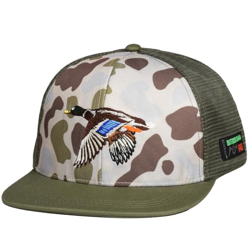 Image of EDTREK Outdoorsman Pro Trucker Breathable Mesh Performance Cap - Flat Brim Snapback Hat