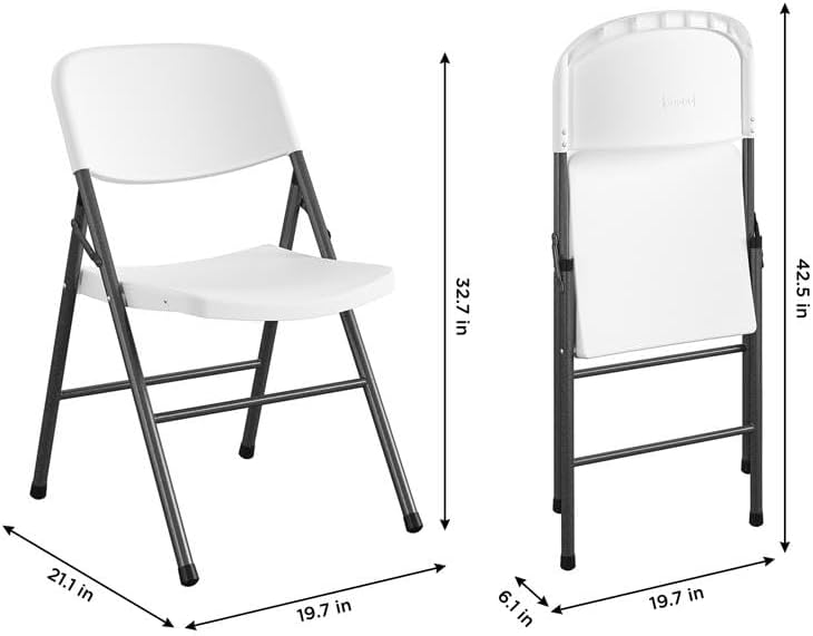 Miniatura 5 de Cosco 6028632 - Silla plegable Cosco, 32.5 x 21.75 pulgadas, color blanco