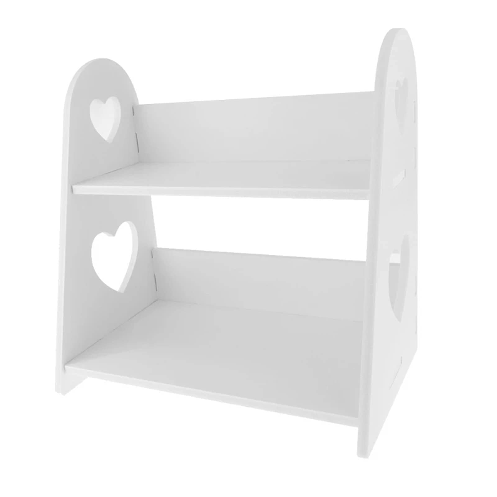 Amazon.co.jp: デスク上置棚 ハート型中空収納ラック木製デスクトップ