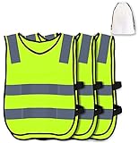 ⭐【Weich und bequem】:Die Kinder Warnweste ist aus strapazierfähigem Strickgewebe gefertigt. Kinder werden sich wohl fühlen mit den leichten und atmungsaktiven Stoffen.