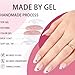 MRSCOL Press on Nails-Heart,30 Pcs Press on Nails Almond,Press On Nails Short Reusable 15 Sizes - 30 Nail Kit with Glue