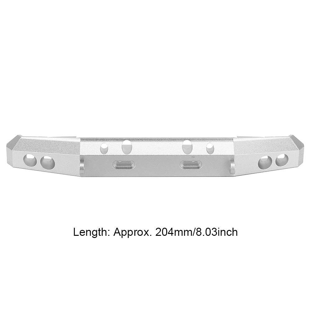 Stop aluminium RC Osłona przedniego zderzaka Części zamienne do modernizacji Akcesoria do ciężarówki RGT 1/10 Overland Rock Cruiser EX86100 Czarny Srebrny Lekki Trwały (Argento B-R86025S)