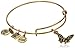 Alex and Ani Charity by Design Rafaelian Gold-Tone Expandable Wire Bangle Bracelet with Butterfly Charm, 7.75"