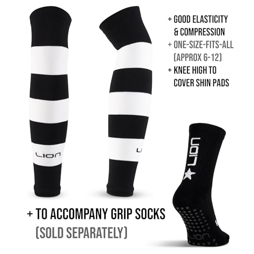 Soccer Sock Leg Sleeves To Accompany Grip Socks - Fits Over Calf/Shin Guards - Variety Of Colours2