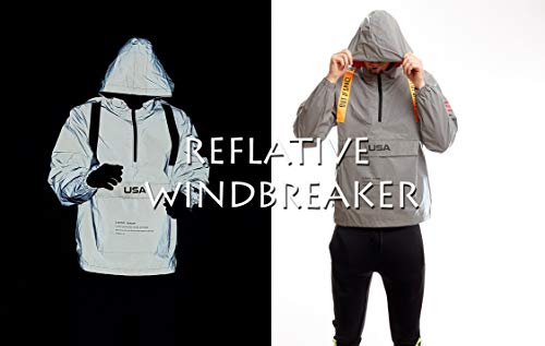 Image of SCREENSHOT Mens Streetwear Windbreaker Jacket - Lightweight Graphic Hoodie, Graffiti Hip Hop Urban Fashion Pullover Top
