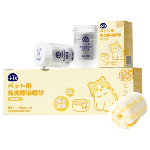 Champú sin Agua para Gatos,Champú seco para Gatos - Champú para Mascotas sin Agua Lavado para Mascotas sin Agua,Champú seco portátil para Perros, champú Natural para Mascotas, para Viajes en CAS