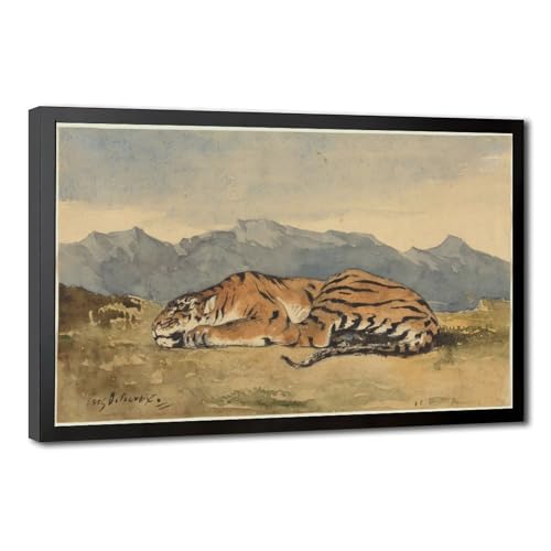 Tiger 1830 Delacroix tableau sauvage en toile suspendue pour raviver votre intérieur