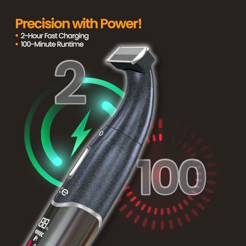 Image of Airluxe Electric Hair Trimmer for men | 100 Min Runtime | Digital Display | Body & Beard hair trimming machine for man | One Blade design | Fully Waterproof | 1 Year warranty