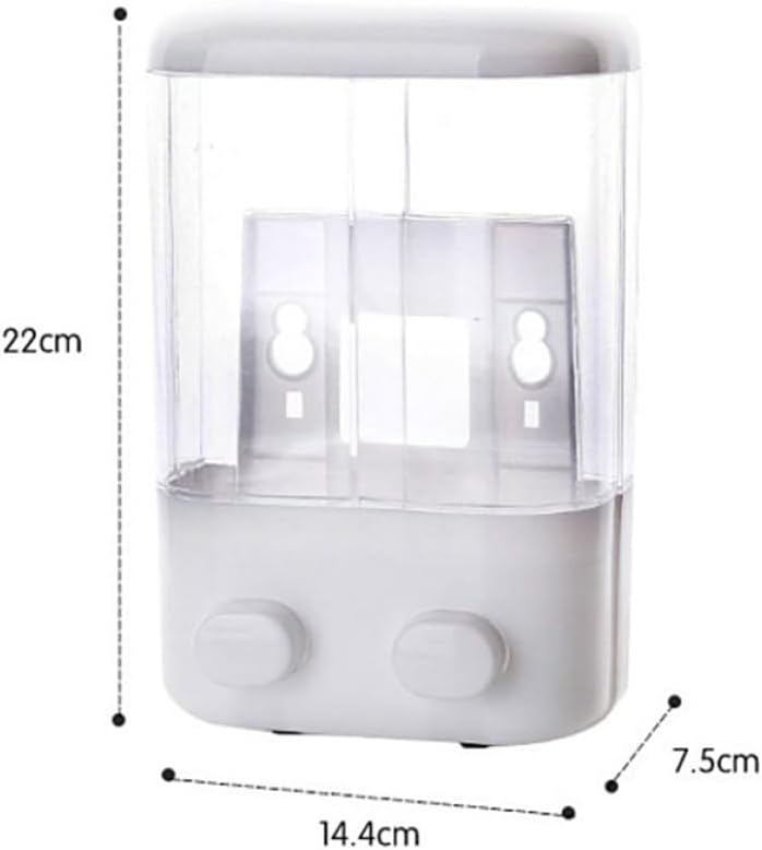 Wall-Mounted Soap Dispenser for Liquid Soap Shampoo Refillable Chamber -Friendly Manual Shower Container for Bathroom Kitchen Use