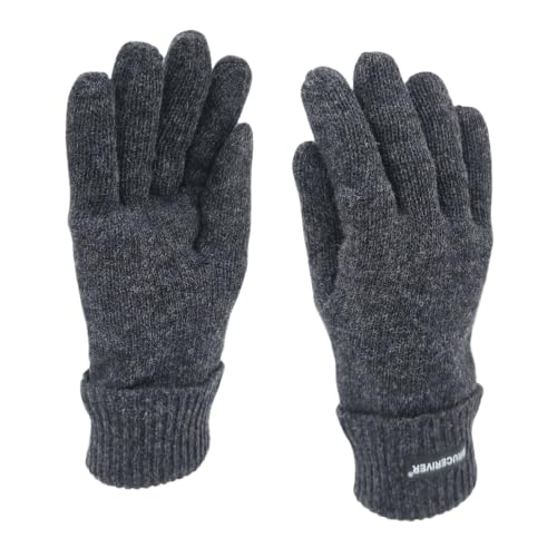 Image of BRUCERIVER Men's Pure Wool Knitted Gloves | Insulated Fleece Lining