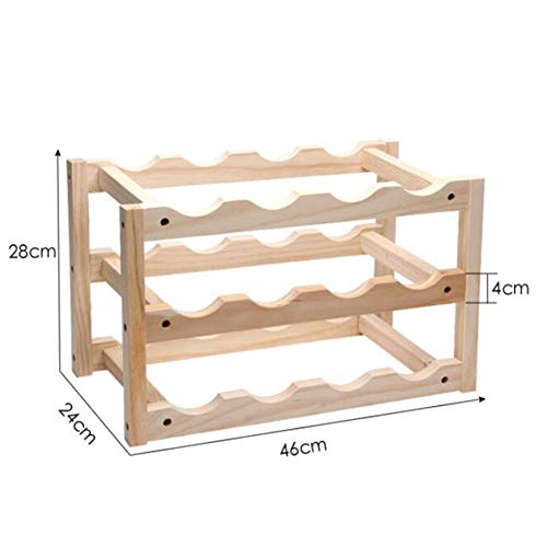 Soporte de madera para 12 botellas con 3 niveles miniatura 7