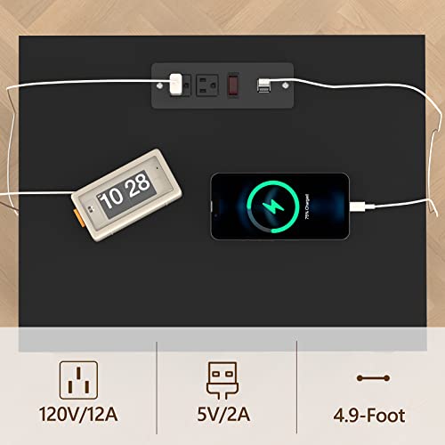 Ikeno Nightstand With Led Lights And Charging Station, 2 Drawers End Table Bedside Table For Bedroom (Black) #TOP5